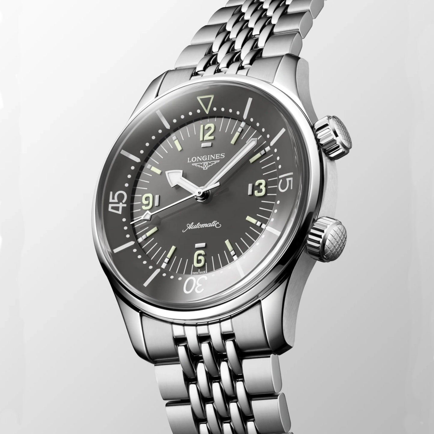 Longines Legend Diver Uhr 39mm Grau Automatik Edelstahl L3.764.4.99.6