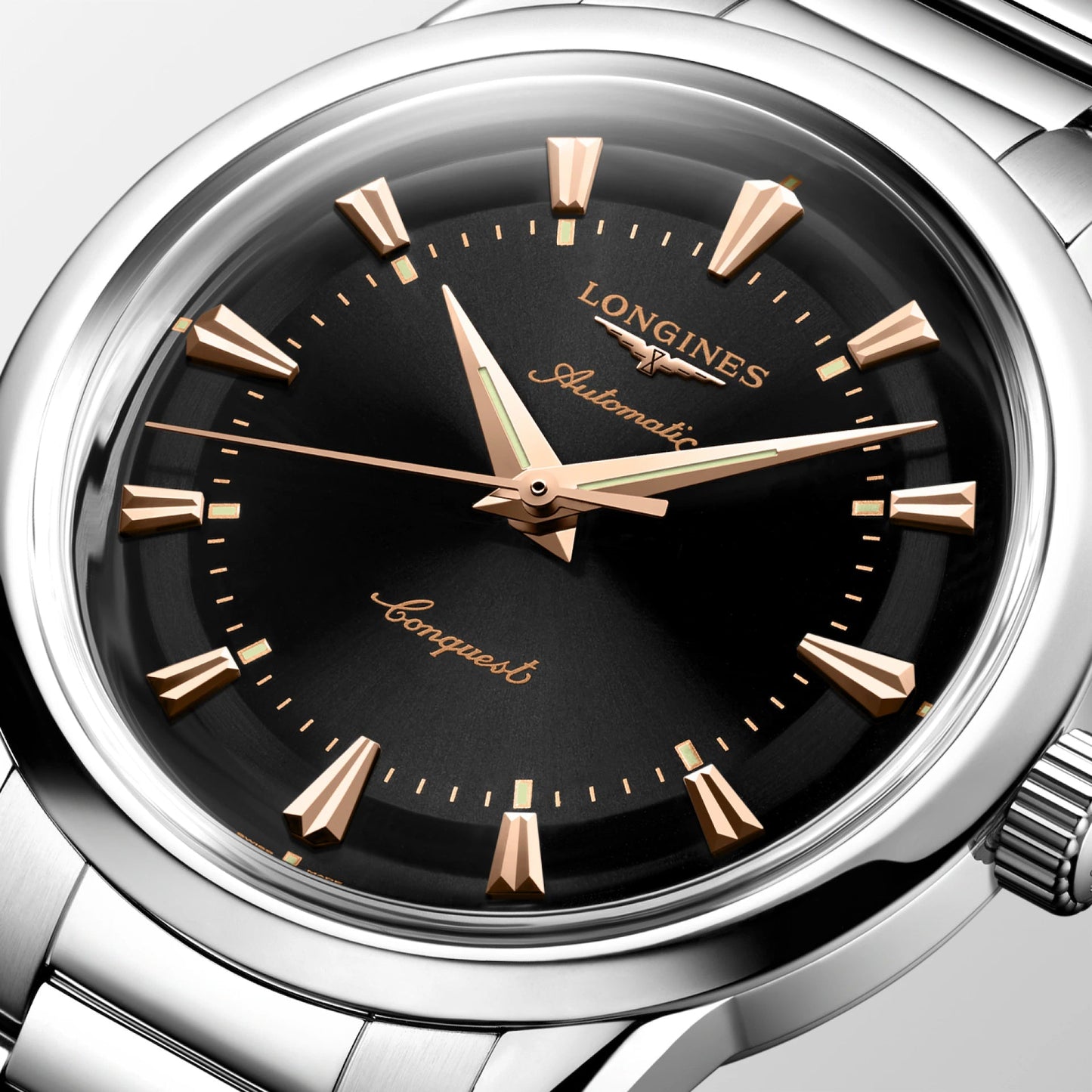 Longines Uhr Conquest Heritage 38mm schwarz automatisch Stahl L1.649.4.52.6