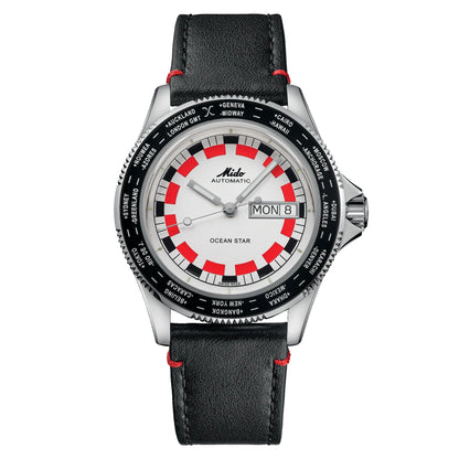 Mido Armbanduhr Ocean Star Worldtimer 40mm silber automatisch Stahl M026.830.16.030.00