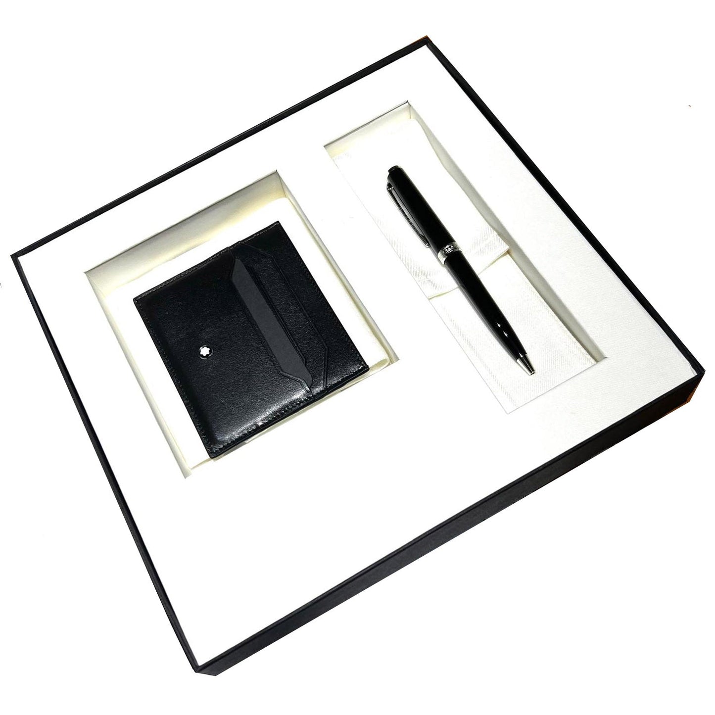 Montblanc Set Kugelschreiber Pix und Kreditkartenetui 6 Fächer Meisterstück schwarz 137793