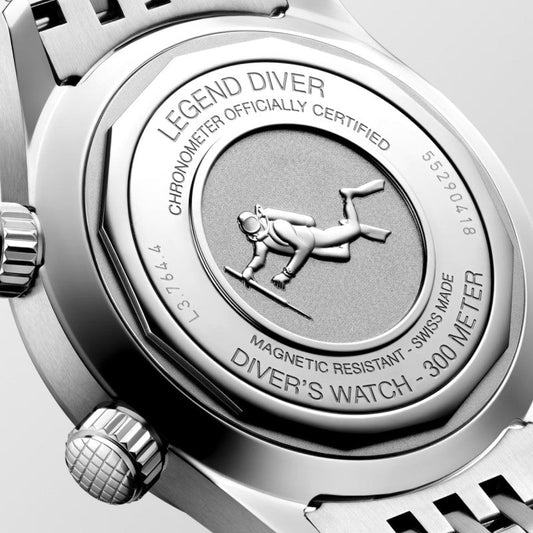 Longines Uhr Legend Diver 38mm Weiß Automatik Stahl L3.764.4.99.6