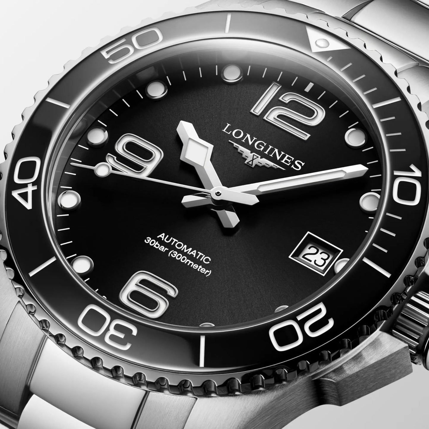 Longines Uhr Hydroconquest 39mm Schwarz Automatik Stahl