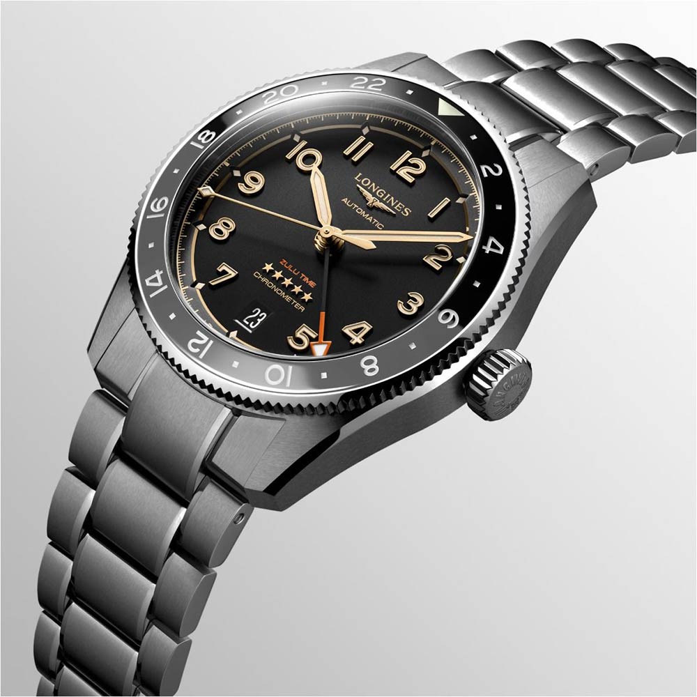 Longines Spirit Zulu Time 39mm Anthrazit Automatik Titan Uhr L3.802.1.53.6