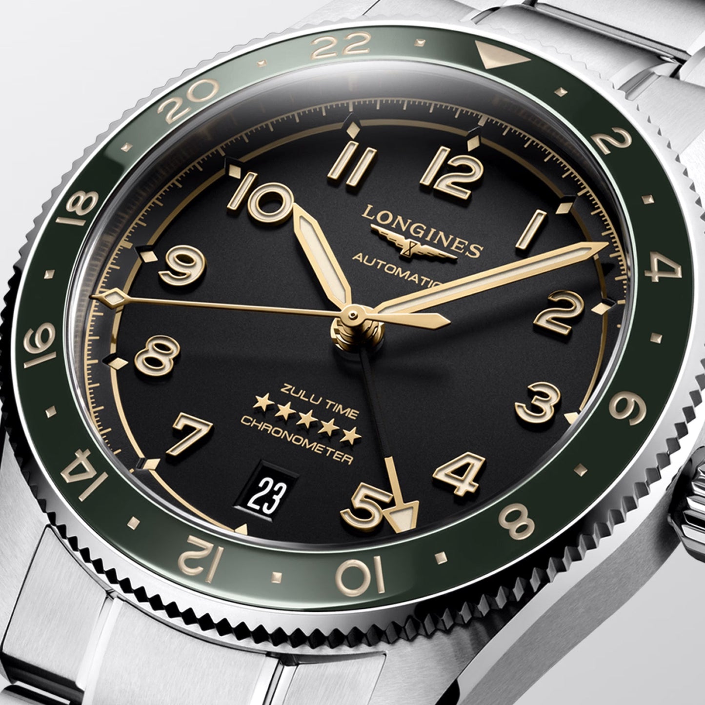 Longines Uhr Spirit Zulu Time 39mm Anthrazit Automatik Stahl L3.802.4.63.6