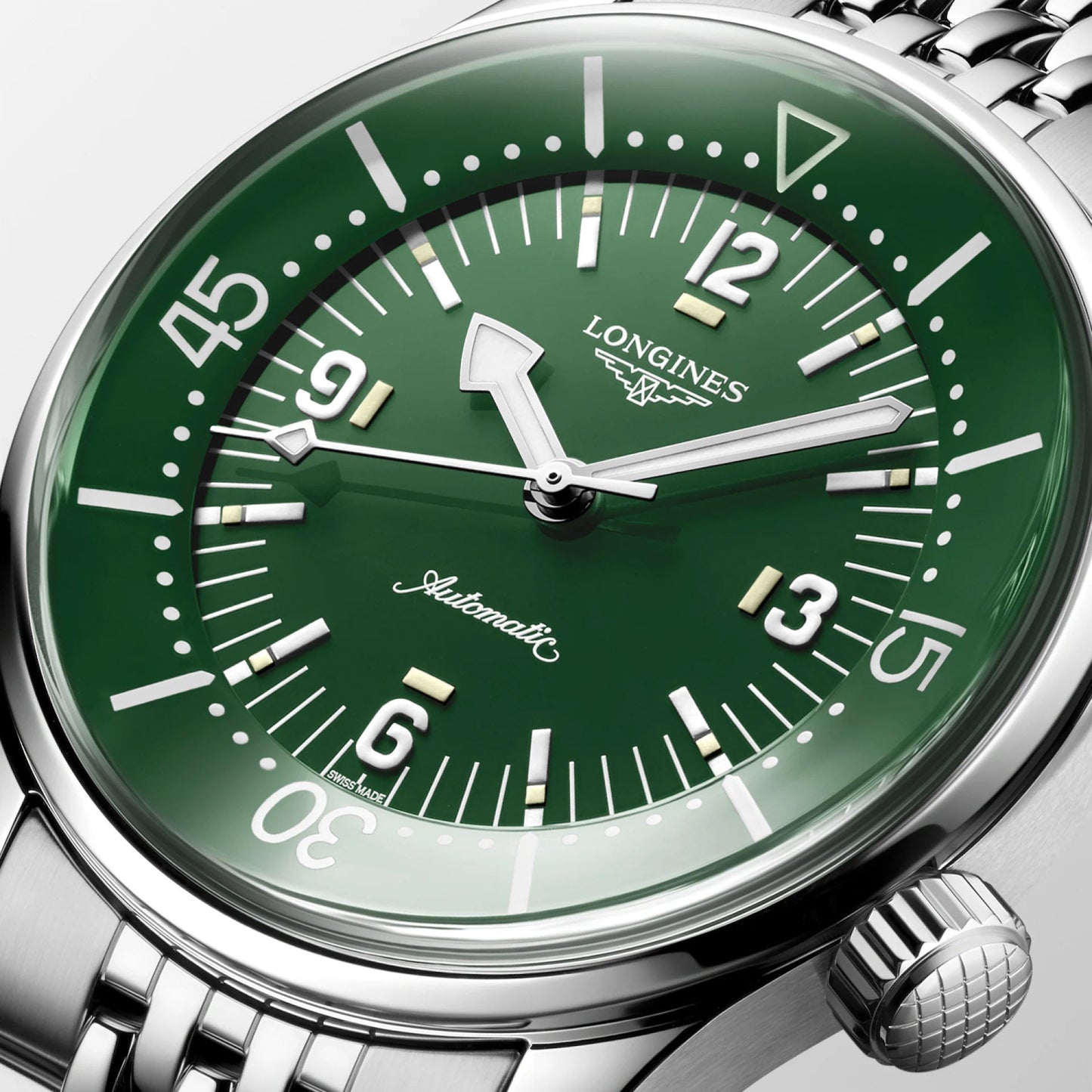 Longines Uhr Legend Diver 39mm grün Automatik Stahl L3.764.4.06.6