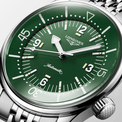 Longines Uhr Legend Diver 39mm grün Automatik Stahl L3.764.4.06.6