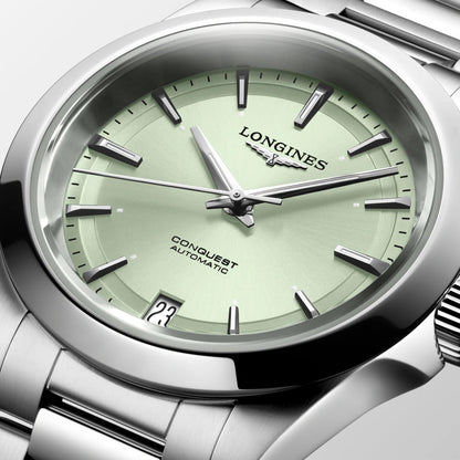Longines Uhr Conquest 34mm grün Automatik Stahl L3.430.4.02.6