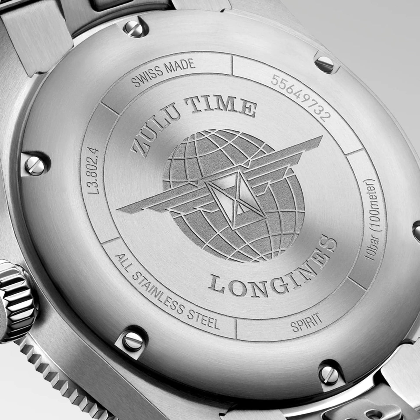 Longines Uhr Spirit Zulu Time 39mm anthrazit Automatik Stahl L3.802.4.60.6