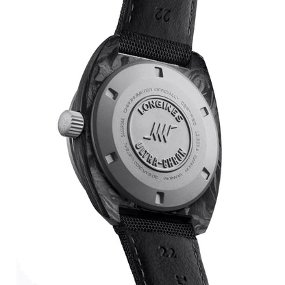 Longines Armbanduhr Ultra-Chron Carbon 43mm anthrazit automatisch Titan und Carbon L2.839.4.52.2