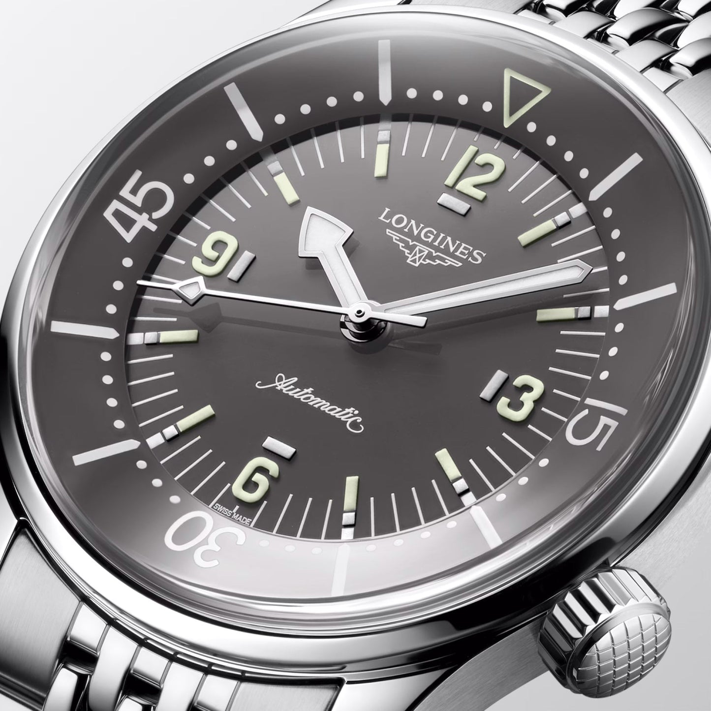 Longines Legend Diver Uhr 39mm Grau Automatik Edelstahl L3.764.4.99.6