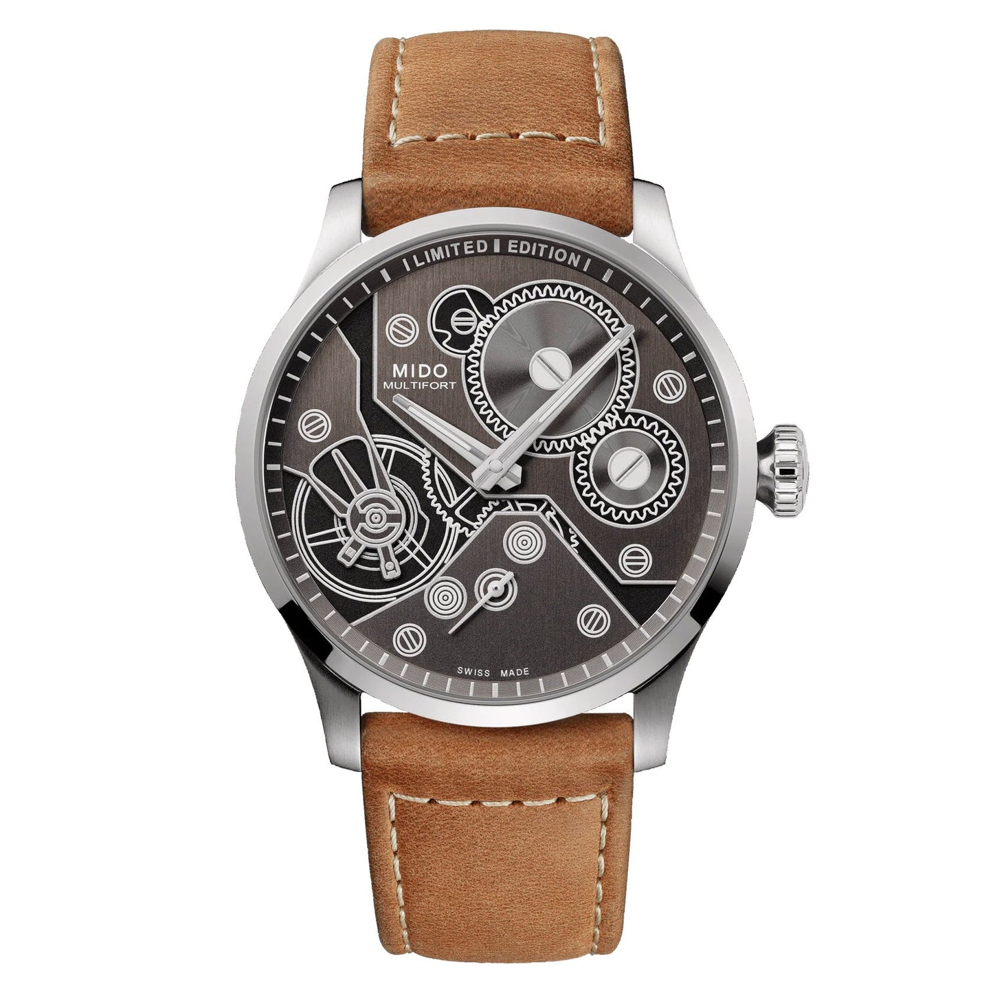 Mido Uhr Multifort Mechanical Limitierte Auflage 999 Stück 44mm anthrazit Handaufzug Stahl M038.605.11.060.00