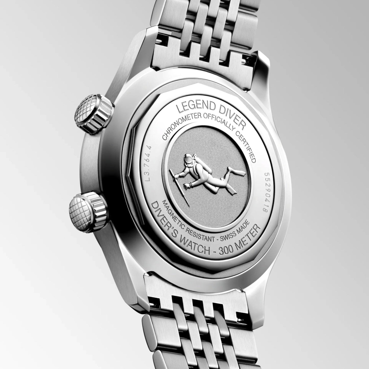 Longines Legend Diver Uhr 39mm Grau Automatik Edelstahl L3.764.4.99.6