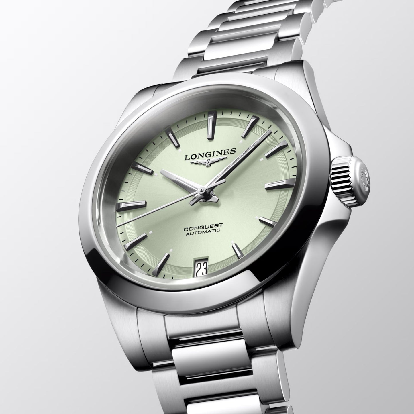 Longines Uhr Conquest 34mm grün Automatik Stahl L3.430.4.02.6