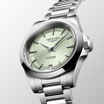 Longines Uhr Conquest 34mm grün Automatik Stahl L3.430.4.02.6