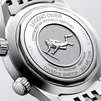 Longines Legend Diver Uhr 39mm Grau Automatik Edelstahl L3.764.4.99.6