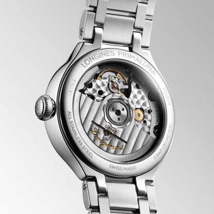 Longines Uhr Primaluna Mondphase 34mm silber Automatik Stahl L8.126.4.71.6