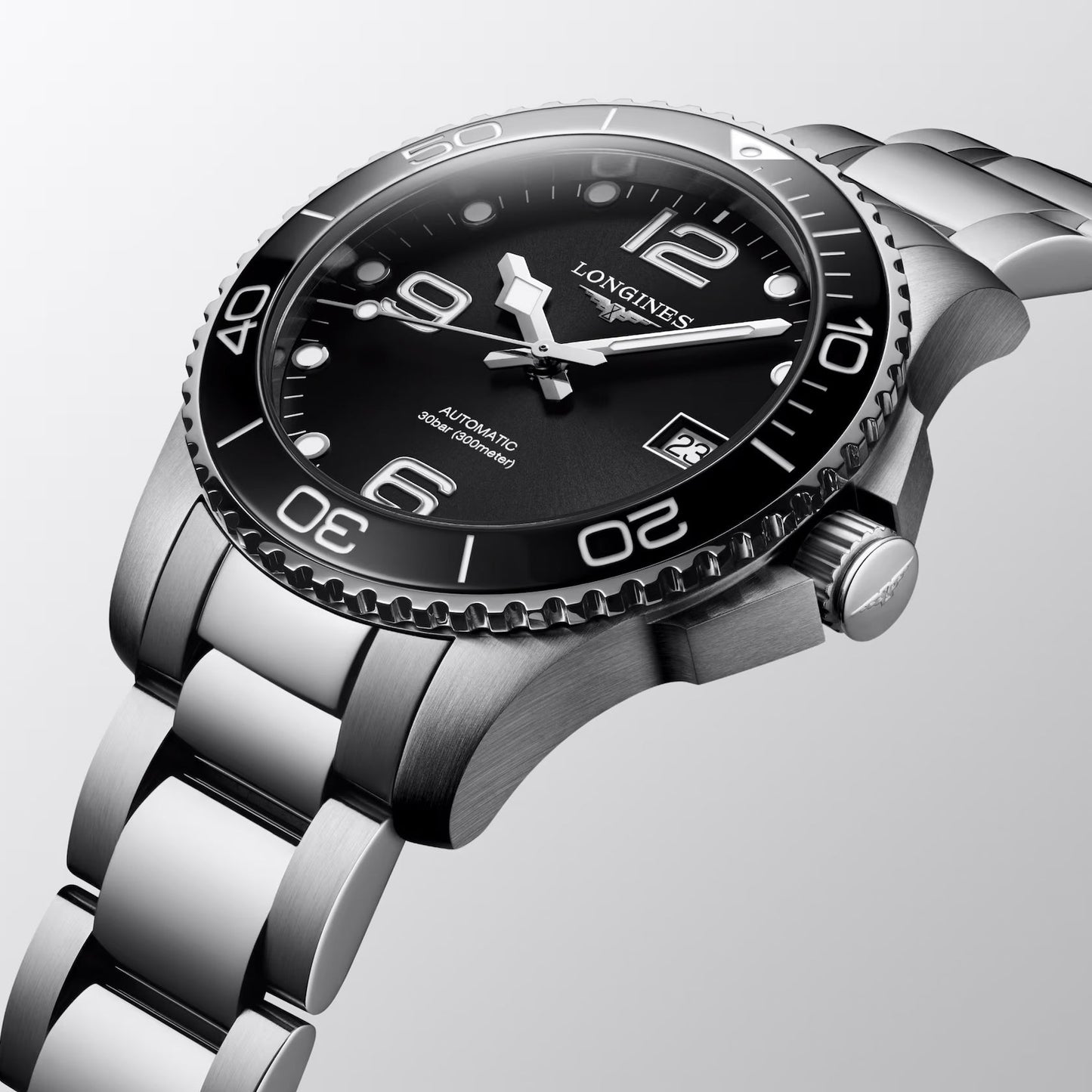 Longines Uhr Hydroconquest 39mm Schwarz Automatik Stahl