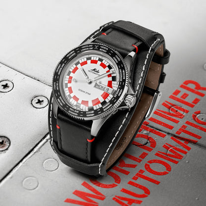 Mido Armbanduhr Ocean Star Worldtimer 40mm silber automatisch Stahl M026.830.16.030.00