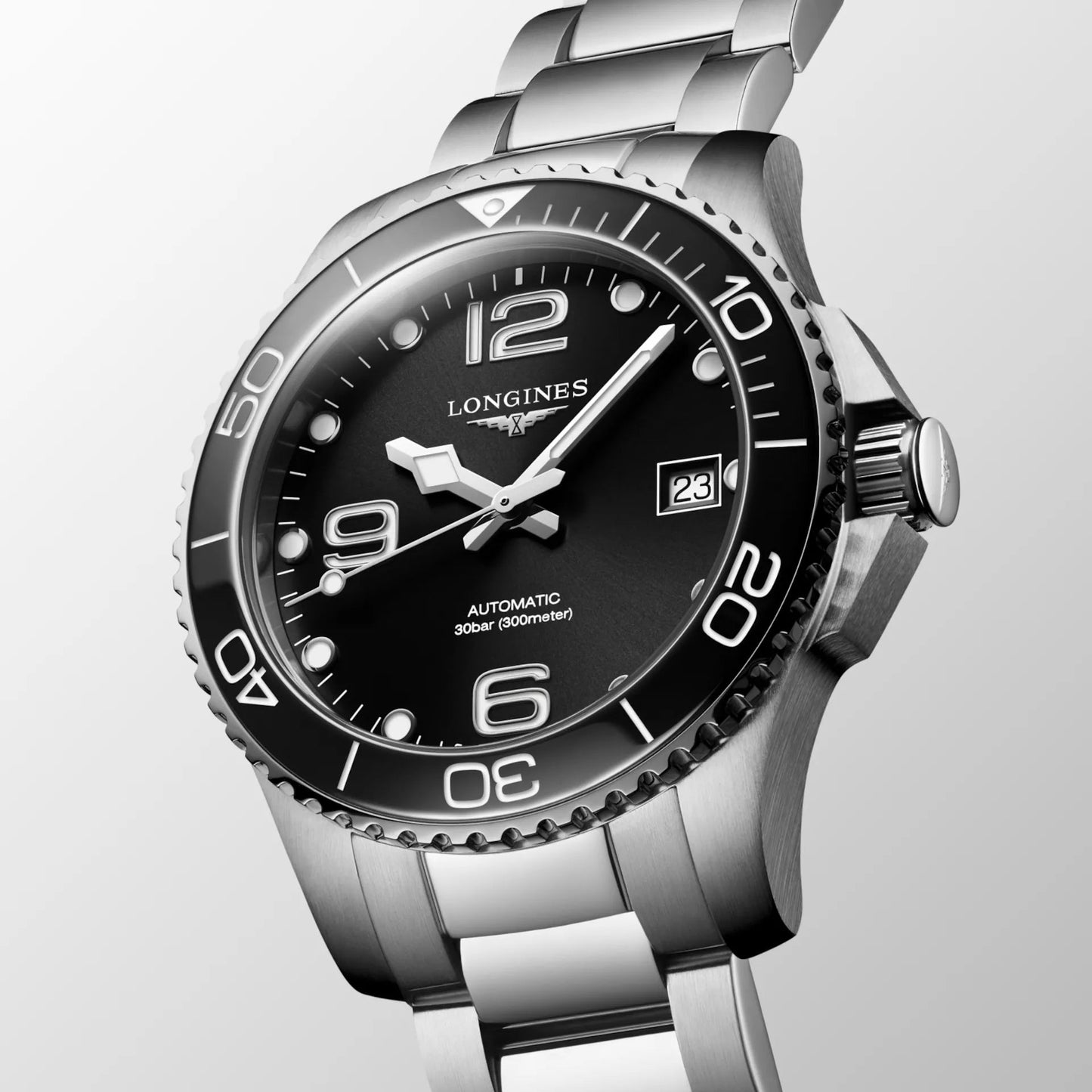 Longines Uhr Hydroconquest 39mm Schwarz Automatik Stahl