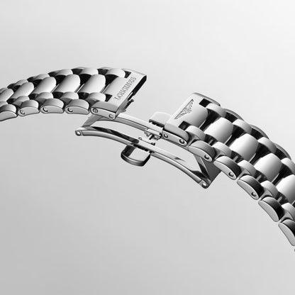 Longines Uhr Primaluna Mondphase 34mm Perlmutt Diamanten Automatik Stahl L8.126.4.87.6