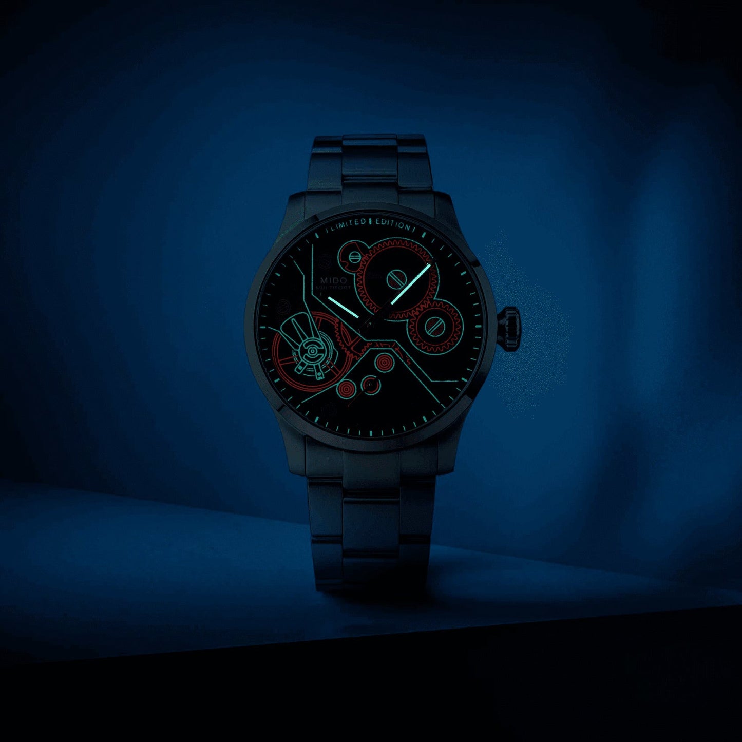 Mido Uhr Multifort Mechanical Limitierte Auflage 999 Stück 44mm anthrazit Handaufzug Stahl M038.605.11.060.00