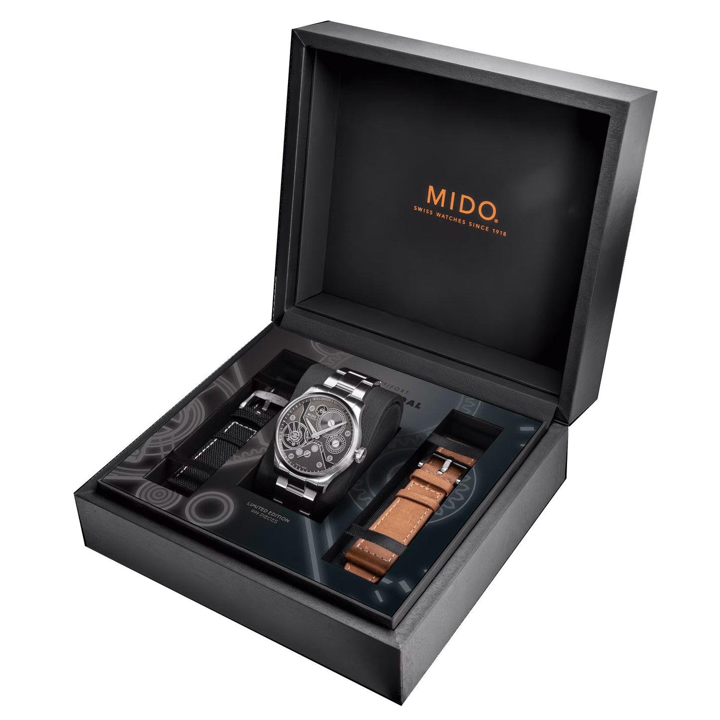 Mido Uhr Multifort Mechanical Limitierte Auflage 999 Stück 44mm anthrazit Handaufzug Stahl M038.605.11.060.00