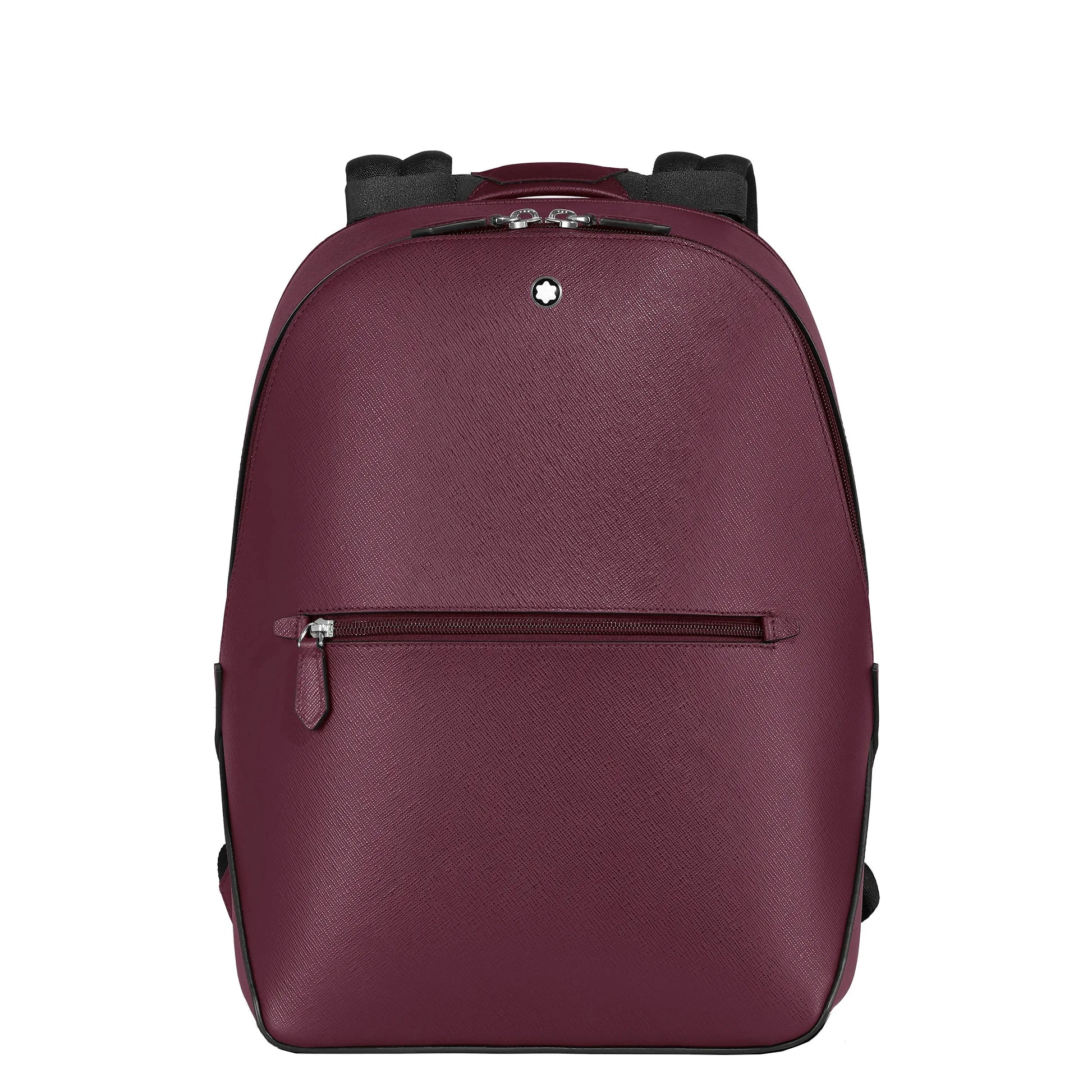 Montblanc zaino sartorial cassis 199361 in pelle bordeaux con rifiniture nere e zip argento design creativo montblanc marco